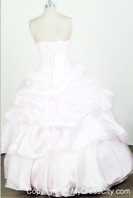 Beading Strapless Ball Gown in Organza for Glitz pageant