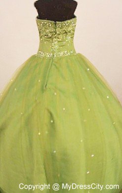 Olive Green Straps Appliques 2013 Little Girl Pageant Dresses