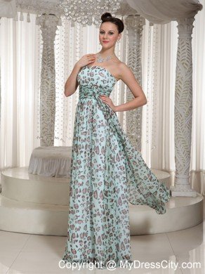 2013 Strapless Empire Leopard Maternity Dresses with Chiffon