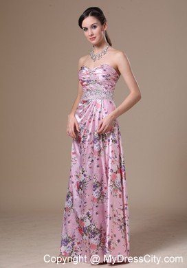 Beaded Sweetheart 2013 Printed Prom Maxi Dress Floor-length