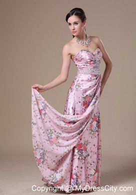 Beaded Sweetheart 2013 Printed Prom Maxi Dress Floor-length