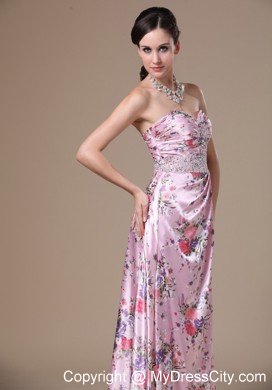 Beaded Sweetheart 2013 Printed Prom Maxi Dress Floor-length