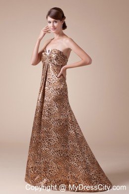 2013 Stylish Strapless Empire Beading Leopard Maxi Celebrity Dress