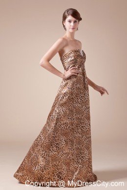 2013 Stylish Strapless Empire Beading Leopard Maxi Celebrity Dress