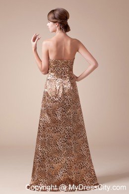 2013 Stylish Strapless Empire Beading Leopard Maxi Celebrity Dress