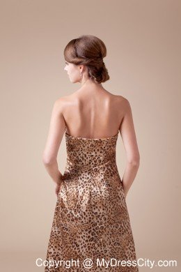 2013 Stylish Strapless Empire Beading Leopard Maxi Celebrity Dress