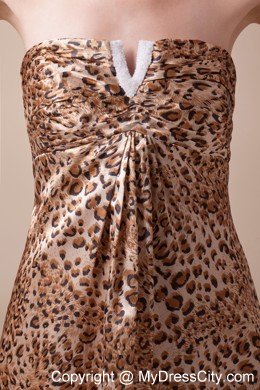 2013 Stylish Strapless Empire Beading Leopard Maxi Celebrity Dress