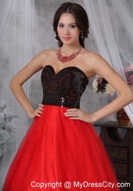 Sweetheart Princess Sequins Red and Black 2013 Prom Dresses