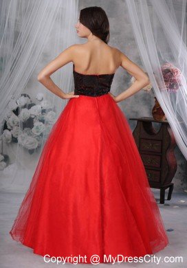 Sweetheart Princess Sequins Red and Black 2013 Prom Dresses