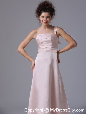 One Shoulder Ruched Column Light Pink 2013 Prom Dresses