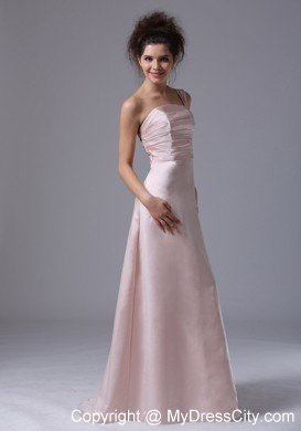 One Shoulder Ruched Column Light Pink 2013 Prom Dresses