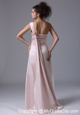 One Shoulder Ruched Column Light Pink 2013 Prom Dresses