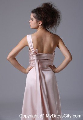 One Shoulder Ruched Column Light Pink 2013 Prom Dresses