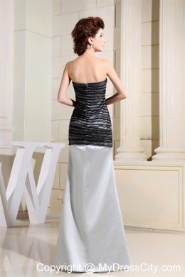 Ruched Black and Grey Sweetheart Prom Dresses for Celebrity