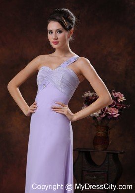 2013 Lilac Beaded One Shoulder Spring Prom Graduation Dress