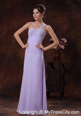 2013 Lilac Beaded One Shoulder Spring Prom Graduation Dress