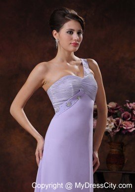 2013 Lilac Beaded One Shoulder Spring Prom Graduation Dress