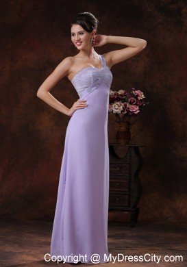 2013 Lilac Beaded One Shoulder Spring Prom Graduation Dress