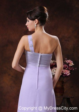 2013 Lilac Beaded One Shoulder Spring Prom Graduation Dress