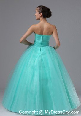 Hand Flowers Apple Green Appliques Military Ball Prom Dress