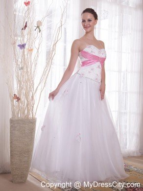 Beaded Lace Back Sweetheart White Prom Dress for Evening