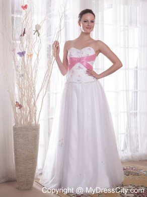 Beaded Lace Back Sweetheart White Prom Dress for Evening