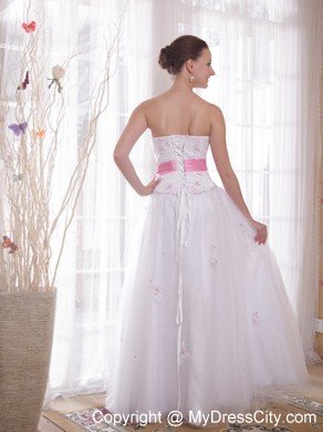 Beaded Lace Back Sweetheart White Prom Dress for Evening