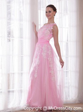 Embroidery Rhinestones Prom Evening Dress Pink One Shoulder