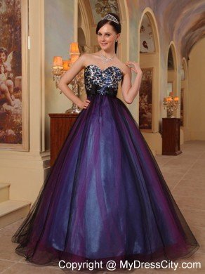 Leopard Purple Sweetheart Organza Sahed Beading Prom Dress