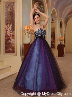 Leopard Purple Sweetheart Organza Sahed Beading Prom Dress