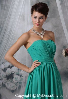 Ruched Brush Train Turquoise Plus Size Prom Dress 2013 Chiffon