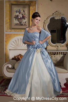 Light Blue and Light Yellow Quinceanera Dress for Prom Beading