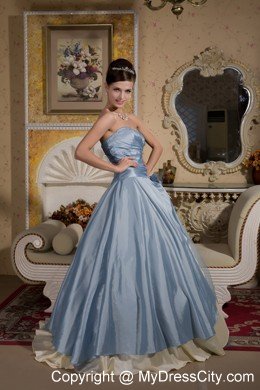 Light Blue and Light Yellow Quinceanera Dress for Prom Beading