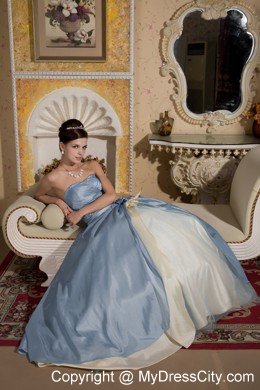 Light Blue and Light Yellow Quinceanera Dress for Prom Beading