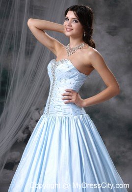 Beading A-line Sweetheart Light Blue Quinceanera Dress for Prom