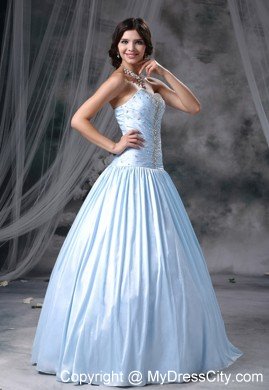 Beading A-line Sweetheart Light Blue Quinceanera Dress for Prom