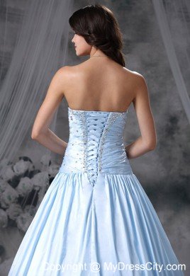 Beading A-line Sweetheart Light Blue Quinceanera Dress for Prom