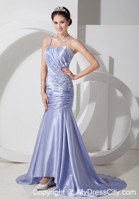 One Shoulder Ruched Appliques Mermaid Lilac Prom Dresses 2013