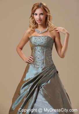 Cheap A-line Embroidery with Beading Taffeta 2013 Prom Gowns