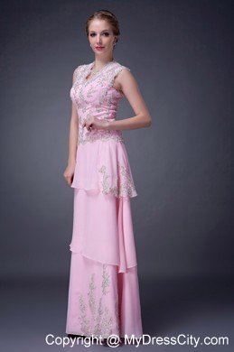 Beaded Chiffon Prom Dress with Cool Neck and Peekaboo Keyhole Back