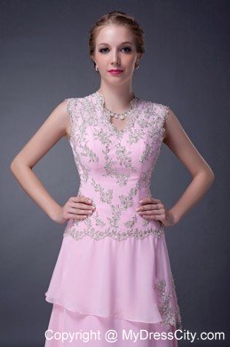 Beaded Chiffon Prom Dress with Cool Neck and Peekaboo Keyhole Back