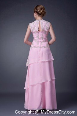 Beaded Chiffon Prom Dress with Cool Neck and Peekaboo Keyhole Back