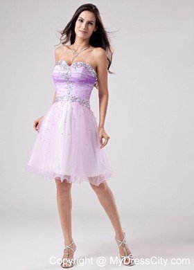 Sweetheart Beaded Organza 2013 Short Prom Dresses for Girls