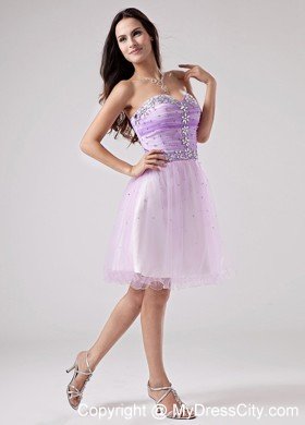 Sweetheart Beaded Organza 2013 Short Prom Dresses for Girls