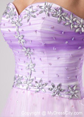 Sweetheart Beaded Organza 2013 Short Prom Dresses for Girls