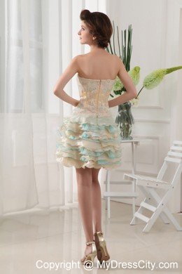 Beaded Sweetheart Ruffled Layers For 2013 Short Prom Dress