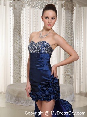 Royal Sweetheart Prom Dress With Hand Made Flowers