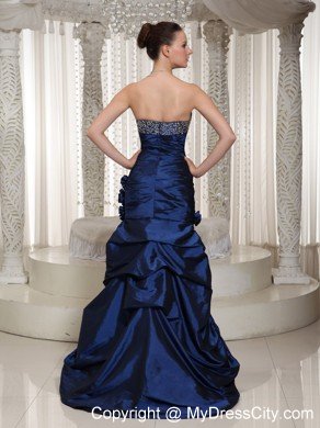 Royal Sweetheart Prom Dress With Hand Made Flowers