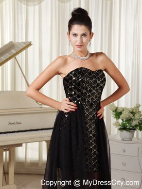 Custom Made High-low Prom Dress Black With Special Fabric