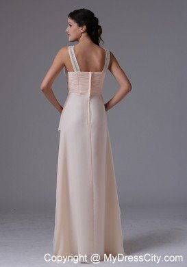 Lovely Cream Colored V-neck 2013 Prom Dress With Beading